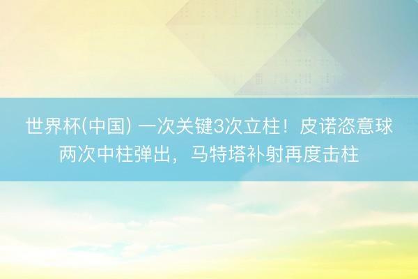 世界杯(中国) 一次关键3次立柱！皮诺恣意球两次中柱弹出，马特塔补射再度击柱