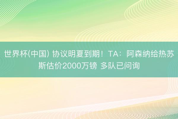 世界杯(中国) 协议明夏到期!TA:阿森纳给热苏斯估价2000万镑 多队已问询