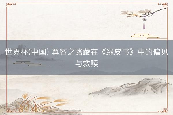 世界杯(中国) 尊容之路藏在《绿皮书》中的偏见与救赎