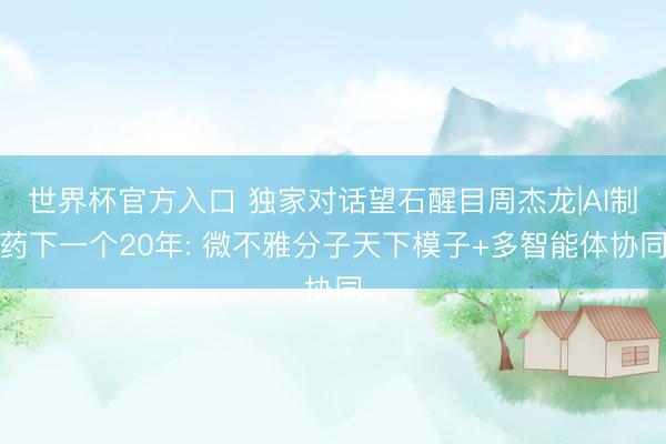 世界杯官方入口 独家对话望石醒目周杰龙|AI制药下一个20年: 微不雅分子天下模子+多智能体协同