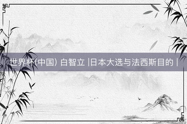 世界杯(中国) 白智立 |日本大选与法西斯目的 |